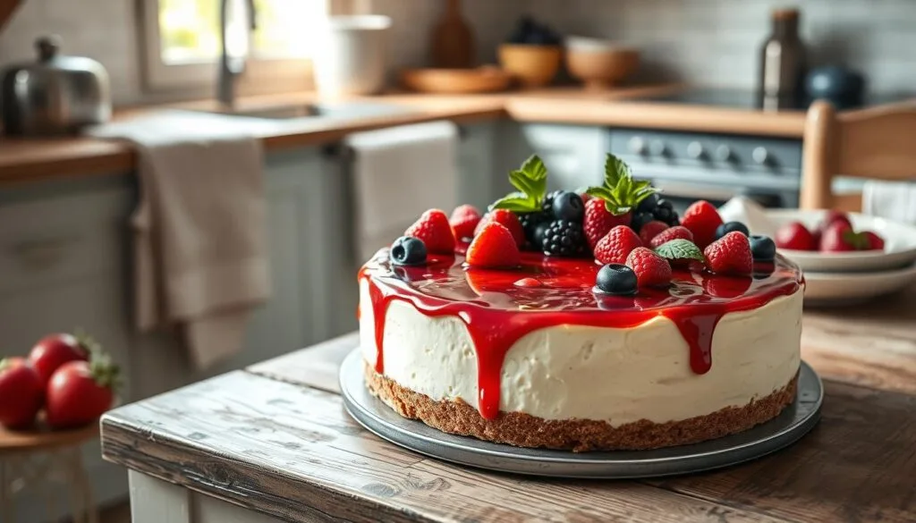 Decorating cheesecake Decorating cheesecake