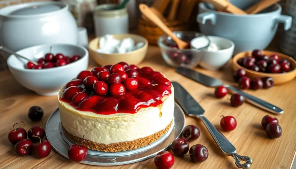 cherry cheesecake assembly cherry cheesecake assembly